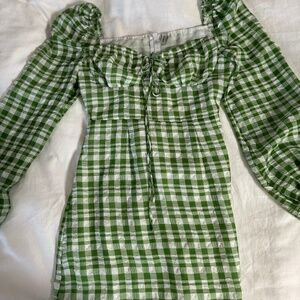 Stradivarius Gingham Mini Dress